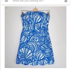 Shell Print Strapless Dress, Strapless
